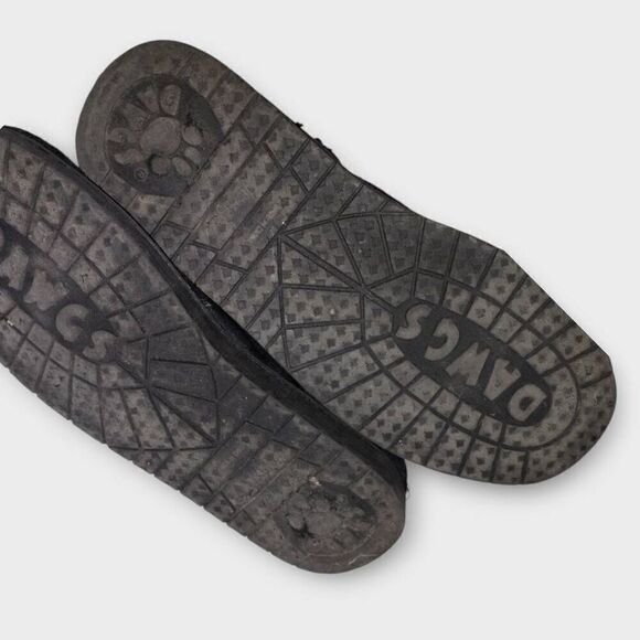 DAWGS Womens Vegan Boots Sz 10 Black Suede White Shearling Warmth Furry Winter‎ - Picture 6 of 12